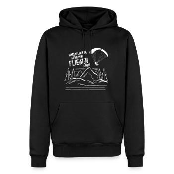 Warum Laufen Wenn Man Fliegen Kann Paragleiter - Männer Premium Bio Hoodie - Schwarz - Vorne - Nico (187cm)
