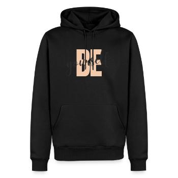 Sei du selbst - Männer Premium Bio Hoodie - Schwarz - Vorne - Nico (187cm)