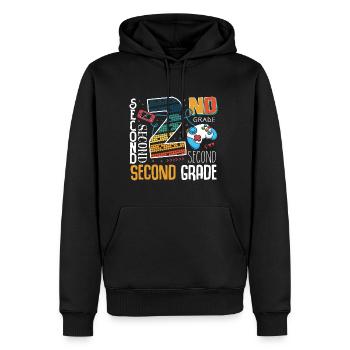 Écolier de jeu de 2e année - Sweat à capuche Premium bio Homme - noir - Devant - Nico (187cm)