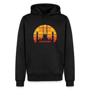 Ramadan Mubarak Sunset Colors - Männer Premium Bio Hoodie - Schwarz - Vorne - Nico (187cm)