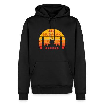 Ramadan Eid Mubarak Sunset Colors - Men’s Premium Organic Hoodie - black - Front - Nico (187cm)