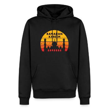 Ramadan Kareem Sunset - Männer Premium Bio Hoodie - Schwarz - Vorne - Nico (187cm)