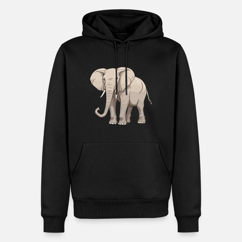 Elefant Tier - Männer Premium Bio Hoodie - Schwarz