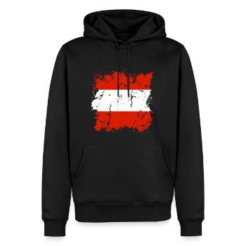 Drapeau de l’Autriche Drapeau autrichien AT - Sweat à capuche Premium bio Homme - noir - Devant - Nico (187cm)