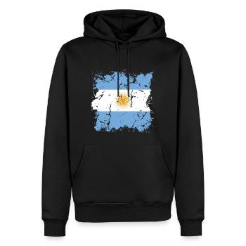 Argentine Drapeau Amérique du Sud Drapeau argentin - Sweat à capuche Premium bio Homme - noir - Devant - Nico (187cm)