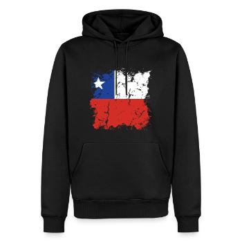 Chili Drapeau Amérique du Sud Drapeau Chili Vintage - Sweat à capuche Premium bio Homme - noir - Devant - Nico (187cm)