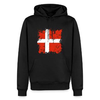 Danemark Drapeau Scandinavie Drapeau danois Voyage - Sweat à capuche Premium bio Homme - noir - Devant - Nico (187cm)