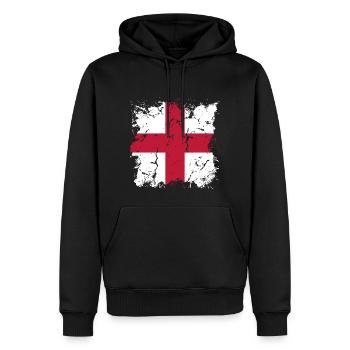 England Flagge Vintage Englische Fahne Used Look - Männer Premium Bio Hoodie - Schwarz - Vorne - Nico (187cm)