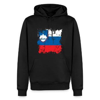 Slowenien Flagge Balkan Slowenische Fahne Vintage - Männer Premium Bio Hoodie - Schwarz - Vorne - Nico (187cm)