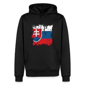 Slovaquie drapeau slovaque vintage drapeau slovaque - Sweat à capuche Premium bio Homme - noir - Devant - Nico (187cm)
