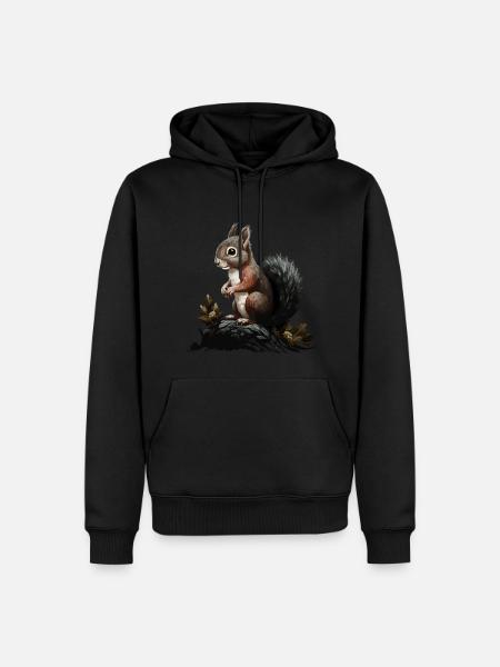 Écureuils Écureuils forestiers Écureuils Écureuils - Sweat à capuche Premium bio Homme - noir