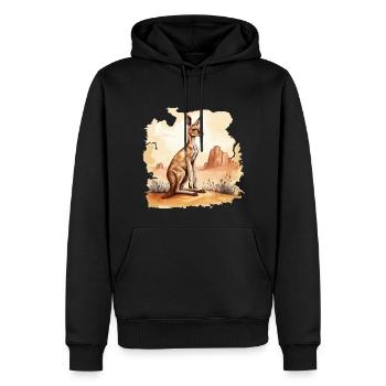 Känguru Baby Känguru Beuteltier Kangaroo - Männer Premium Bio Hoodie - Schwarz - Vorne - Nico (187cm)