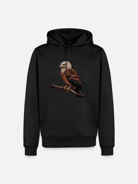 Roter Milan Vogel Greifvogel - Männer Premium Bio Hoodie - Schwarz