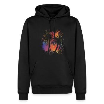 Palmen Bunt Palmen Urlaub Reise Malle - Männer Premium Bio Hoodie - Schwarz - Vorne - Nico (187cm)