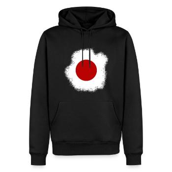 Japan Flagge Used Look Nihon Japanische Fahne - Männer Premium Bio Hoodie - Schwarz - Vorne - Nico (187cm)