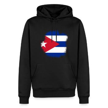 Cuba Drapeau Caraïbes Vacances Cuba Voyage La Havane - Sweat à capuche Premium bio Homme - noir - Devant - Nico (187cm)
