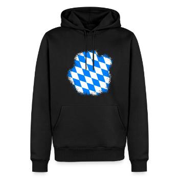 Drapeau de Bavière utilisé Look drapeau bavarois Vintage - Sweat à capuche Premium bio Homme - noir - Devant - Nico (187cm)