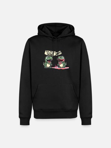 Funny T-Rex Cartoon, ate the last Unicorn - Men’s Premium Organic Hoodie - black