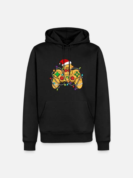 Christmas Gaming Controller Gingerbread - Men’s Premium Organic Hoodie - black