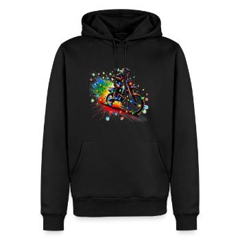Christmas Motocross Lights Dirt Bike Rider Xmas - Männer Premium Bio Hoodie - Schwarz - Vorne - Nico (187cm)