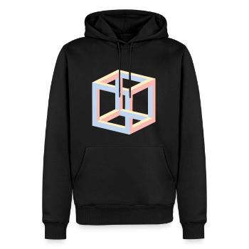 Cube Illusion Design - Männer Premium Bio Hoodie - Schwarz - Vorne - Nico (187cm)