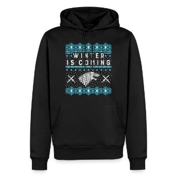Game Of Thrones Winter Is Coming - Men’s Premium Organic Hoodie - black - Front - Nico (187cm)