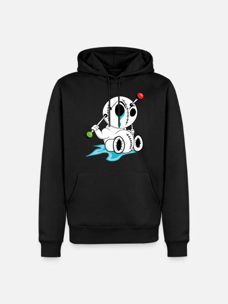 Bad Sad Voodoo Doll - Männer Premium Bio Hoodie - Schwarz