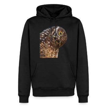 Owl - Men’s Premium Organic Hoodie - black - Front - Nico (187cm)