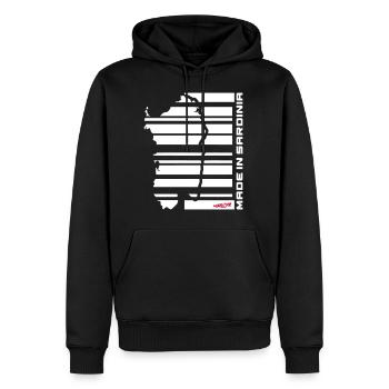 Hergestellt in Sardinien - Männer Premium Bio Hoodie - Schwarz - Vorne - Nico (187cm)