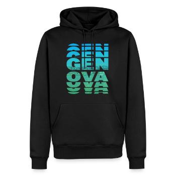 Gênes Gênes Italie Ville Skyline Vacances Amour - Sweat à capuche Premium bio Homme - noir - Devant - Nico (187cm)