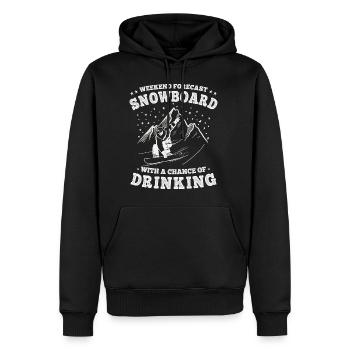 Wochenendprognose Snowboard und Trinken - Männer Premium Bio Hoodie - Schwarz - Vorne - Nico (187cm)