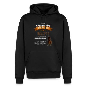 Je suis un Grand-Père Bricole cool et super - Sweat à capuche Premium bio Homme - noir - Devant - Nico (187cm)