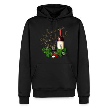 in meiner Küche bin ich Chef Wein Glas Flasche - Männer Premium Bio Hoodie - Schwarz - Vorne - Nico (187cm)