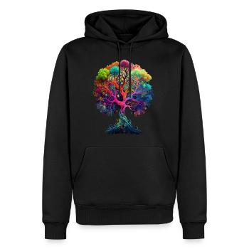 Baum des Lebens Keltisch Nordisch Naturschutz Wald - Männer Premium Bio Hoodie - Schwarz - Vorne - Nico (187cm)