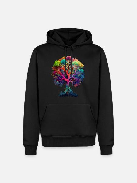 Baum des Lebens Keltisch Nordisch Naturschutz Wald - Männer Premium Bio Hoodie - Schwarz