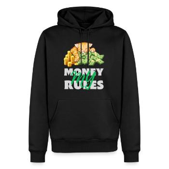 Cat My Money My Rules - Sweat à capuche Premium bio Homme - noir - Devant - Nico (187cm)