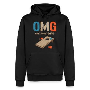 OMG One More Game Toss Like a Boss Cornhole Player - Männer Premium Bio Hoodie - Schwarz - Vorne - Nico (187cm)