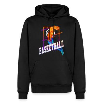Basketball Basketballspieler Spieler Vintage Bunt - Männer Premium Bio Hoodie - Schwarz - Vorne - Nico (187cm)