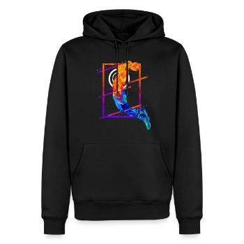 Basketball Basketballspieler Spieler Vintage Bunt - Männer Premium Bio Hoodie - Schwarz - Vorne - Nico (187cm)
