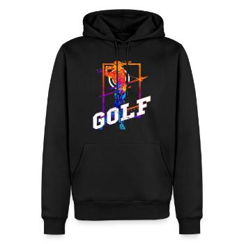 Golf Golfen Golfspieler Sport Hobby Club Vintage - Männer Premium Bio Hoodie - Schwarz - Vorne - Nico (187cm)