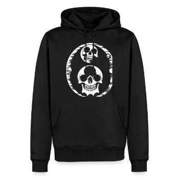 Horror Schädel Schädel Kunst Schädel Gothic Heavy Metal - Männer Premium Bio Hoodie - Schwarz - Vorne - Nico (187cm)