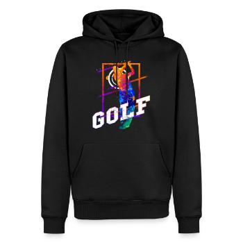 Golf Golfen Golfspieler Sport Hobby Club Vintage - Männer Premium Bio Hoodie - Schwarz - Vorne - Nico (187cm)