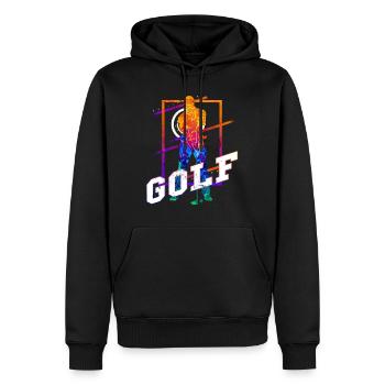 Golf Golfen Golfspieler Sport Hobby Club Vintage - Männer Premium Bio Hoodie - Schwarz - Vorne - Nico (187cm)