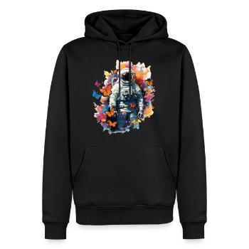 Schmetterlinge - Astronaut in the ocean - Männer Premium Bio Hoodie - Schwarz - Vorne - Nico (187cm)