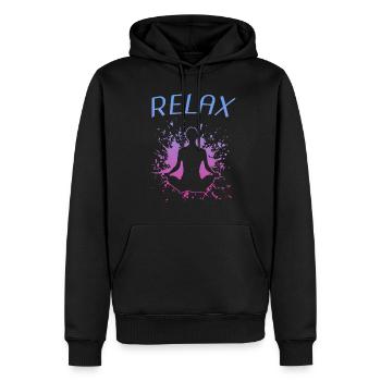 Relax Yoga Namaste - Männer Premium Bio Hoodie - Schwarz - Vorne - Nico (187cm)