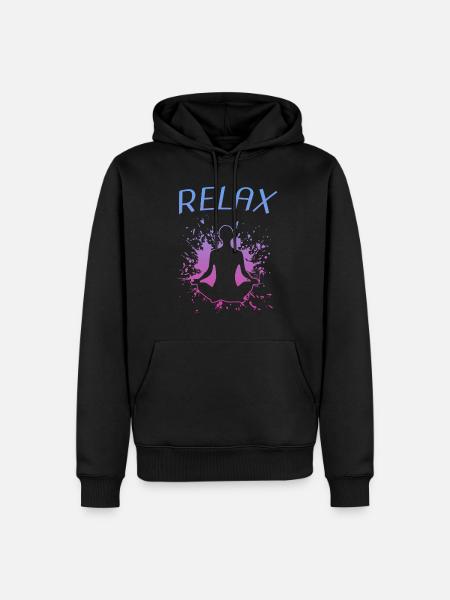 Relax Yoga Namaste - Männer Premium Bio Hoodie - Schwarz