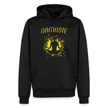 Namaste - Männer Premium Bio Hoodie - Schwarz - Vorne - Nico (187cm)