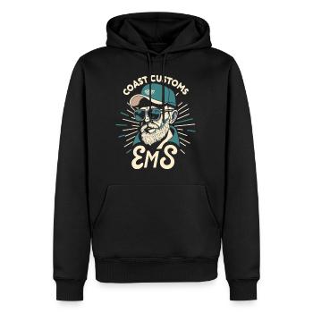 Ems Coast Customs Oldskool Design #1 - Sweat à capuche Premium bio Homme - noir - Devant - Nico (187cm)