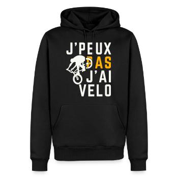J peux pas j ai Vélo - Sweat à capuche Premium bio Homme - noir - Devant - Nico (187cm)