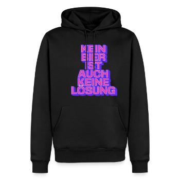 Keine Bier ist auch keine Lösung - Männer Premium Bio Hoodie - Schwarz - Vorne - Nico (187cm)
